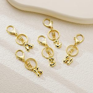 Gold Bubble Initial <strong>Keychain</strong> for Women Bag Charm Purse Key Alphabet Handbags Pendant Purse Charm Keyrings Accessories Gifts - Product Image 2