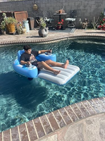 Bouée de piscine motorisée pour adultes, chaise longue gonflable électrique avec double moteur et porte-gobelet, stock d'usine
