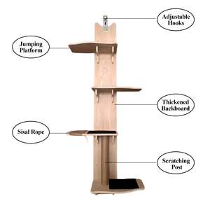 Árbol para Gatos Montado en la Puerta, Ahorra Espacio, Madera E0, Torre para Gatos <span class=keywords><strong>de</strong></span> Varios Niveles con Poste Rascador <span class=keywords><strong>de</strong></span> Sisal Natural para Apartamentos Pequeños - Product Image 2