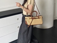 Tas Anyaman Jerami Baru Tas Tangan yang Dapat Dilepas untuk Wanita