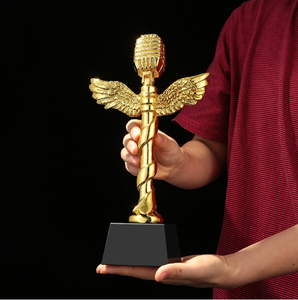 Benutzer definierte Logo Music Trophy Geschenk box Religiöses Europa Painted Metal Trophy black Award Trophäe und Medaillen Black Gold Business Gift - Product Image 2