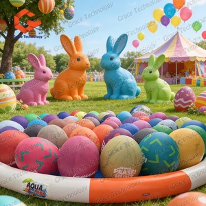 Arche gonflable de Pâques personnalisée avec un lapin de Pâques de style dessin animé, arche d'entrée gonflable de Pâques pour les événements festifs - Product Image 6