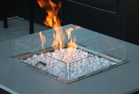 Table de foyer au gaz en métal de conception moderne pour jardin