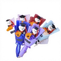 Boneka Beruang Wisuda Mini Isi Kapas PP, Dekorasi Buket Bunga Grosir