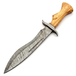 Couteau Bowie en acier Damas fait main, lame tranchante avec étui en cuir, 256 couches - Product Image 1