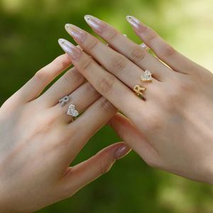 Dylam A-Z <b>Initial</b> Letter R Engagement Wedding <b>Rings</b> for Women S925 Silver 0.75CT 5A Heart CZ Promise Band Anniversary Gifts - Product Image 2