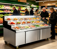 Vitrine réfrigérée ouverte YINZHENG à refroidissement direct et couleur personnalisable pour restaurants de hot pot en libre-service – Équipement de réfrigération