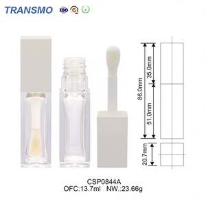 Tubes à gloss carrés avec logo personnalisé, tubes à gloss noirs, contenants, gros pinceau, tubes à gloss de 10 ml - Product Image 2