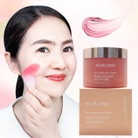 Crème Gelée Éclaircissante, Hydratante et Raffermissante au Collagène, Niacinamide, Ginseng, Ganoderma et Algues Hydrolysées pour Adultes, Marque Privée OEM/ODM