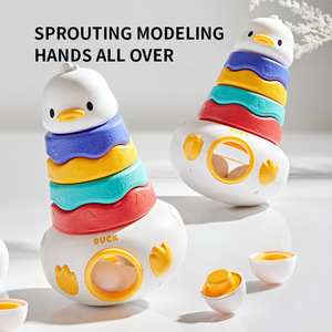 Juguete musical apilable de pato para niños, pista divertida, torre de bola deslizante, música giratoria, Educación Temprana, bola rodante, juguete educativo - Product Image 4