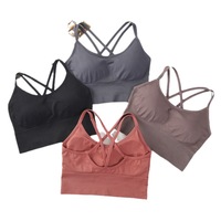 Soutien-gorge de sport grande taille pour femme, maintien élevé, 100 % nylon côtelé, conception monobloc, bretelles réglables, confortable, fin, antichoc