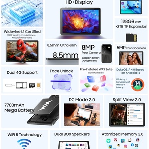 Blackview Tab 60 Pro Android 14 Tablet <b>PC</b> 7700mAh Battery 10.1 Inch 800*1280 Tablet 5MP 8MP Rear <b>Camera</b> 4+128GB 4G Pad - Product Image 4