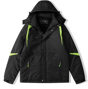Soldes Exceptionnelles : Blouson Décontracté Homme à Capuche Couleur Unie, Manteau Hiver Épais et Chaud avec Design <span class=keywords><strong>Patchwork</strong></span> Streetwear - Product Image 4
