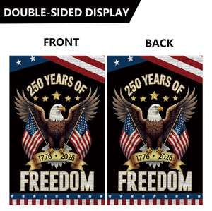 Low Price Amazo Hot Sell Weather Resistant Polyester Cloth Digital Printing 12x18 Double Sided Pennant 250th Birthday <b>Garden</b> - Product Image 3