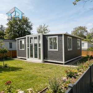 Villa conteneur préfabriquée de luxe moderne de 20 pieds, extensible, portable et pliable, avec salon et 2 chambres, pour investissement familial - Product Image 1