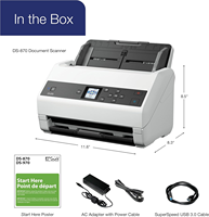 Pour scanner Epson DS870, numérisation couleur recto verso automatique à haute vitesse, prend en charge le flux de travail de documents Epson DS-870