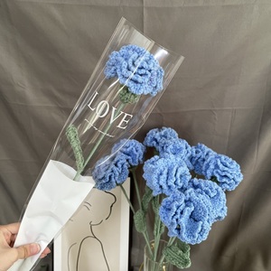 Cadeau pour la fête des mères, bouquet de fleurs tricotées, œillets colorés personnalisés, fleurs en crochet faites à la main - Product Image 6