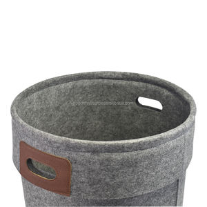 Collapsible Felt Laundry <b>Bucket</b> Dirty Clothes Storage Container Organization With Pu Handle Home Storage Basket - Product Image 6