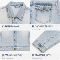 Ensembles pour hommes : Veste en jean délavé style vintage et jean large, écologiques, personnalisables (OEM), streetwear décontracté pour l'hiver