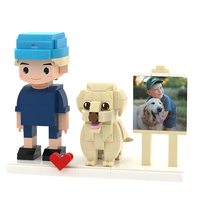 Bloques de Construcción de Plástico Educativos con Temática Animal Personalizados, Regalo con Foto Personalizada, Impresión de Texto, Recuerdo Familiar o de Pareja
