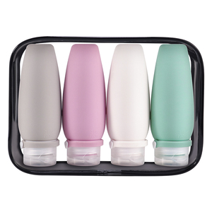 Bouteille de voyage en silicone anti-fuite personnalisée de 60/90 ml, ensemble de flacons cosmétiques de voyage en silicone - Product Image 1