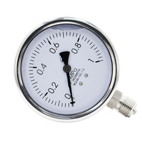 HUBEN 100mm Corrosion Resistant Industrial Pressure Gauge 1 MPa G1/2 Bottom Connection Oil-Filled 18-Month Warranty Made China