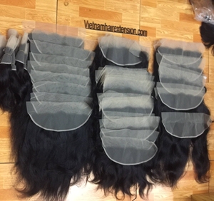 Lots de Cheveux Humains Vierges Bruts Vietnamiens en Gros, Ondulés, avec Frontal en Dentelle HD, Extensions de Cheveux Noirs Naturels - Product Image 2