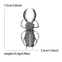 Broche Insecte en alliage émail cristal Accessoire créatif personnalisé pour vêtements pour hommes et femmes Type d'épingle