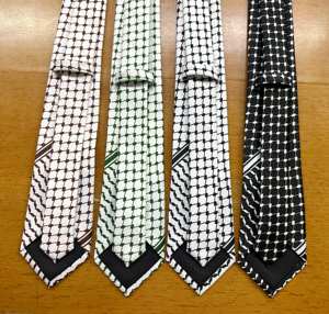 Cravatta con Stampa Kufiya Palestinese, Regalo <span class=keywords><strong>per</strong></span> lo <span class=keywords><strong>Sposo</strong></span>, Abbigliamento da Matrimonio, Cravatta <span class=keywords><strong>per</strong></span> Camicia - Product Image 2