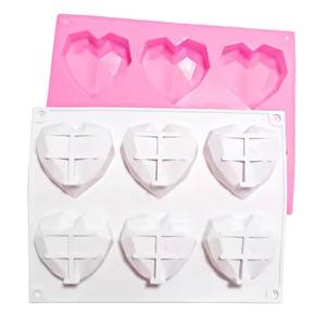 Machine à glaçons résistante à la chaleur 6 cavités en forme de coeur Silicone Cupcake moule cuisson <span class=keywords><strong>Mousse</strong></span> gâteau moule Muffin Pan - Product Image 6