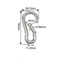 Mousqueton en acier inoxydable robuste pour porte-clés