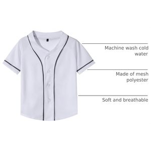 Babyhealthy Kids Baseball Jersey <b>Button</b> Down Breathable Sport Shirt Unisex Boys Girls - Product Image 4