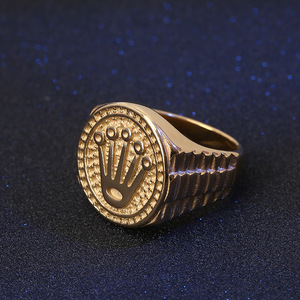 Anillos chapados en oro y <span class=keywords><strong>Rock</strong></span> para hombre y mujer, sortija <span class=keywords><strong>de</strong></span> acero inoxidable, corona, SC <span class=keywords><strong>2022</strong></span> - Product Image 3