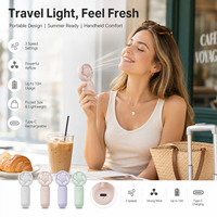 Ventilateur portable pliable élégant OEM, recharge rapide USB/voiture, batterie longue durée, protection de sécurité lumineuse pour l'été en extérieur