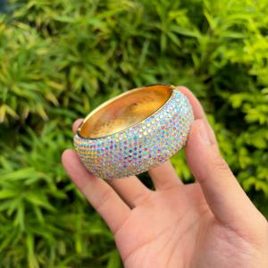 Brazalete de Aleación con Baño de Oro y Diamantes de Imitación, Joyería Geométrica para Fiesta - Product Image 4