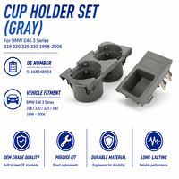 Support de gobelet gris E46 51168248504 pour BMW E46 Série 3 318 320 325 330 1998-2006 Unité de console intérieure