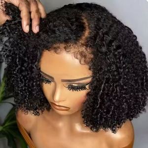 Nouvelles Perruques Courtes Bob en Cheveux Humains Naturels Bouclés, Sans Colle, Cheveux Brésiliens Bruts, Perruque Frontale HD en Dentelle pour Femmes - Product Image 1