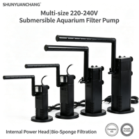 Pompe de filtration submersible multi-tailles OEM pour aquarium 220V, tête de filtration interne professionnelle avec bio-sponge, garantie 1 an