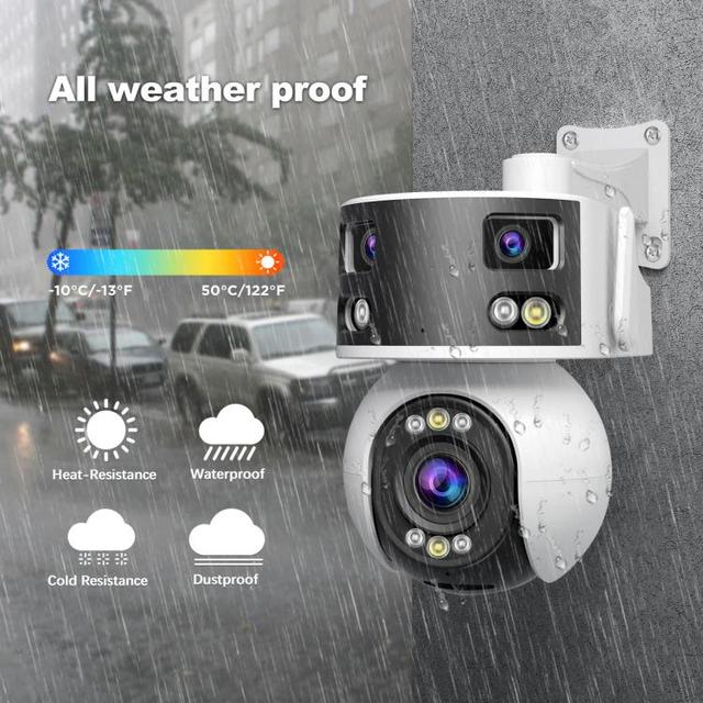 SriHome SH055 Multi-lens Panoramic PTZ Camera 8MP 4K 5X Optical Zoom Dome Security Camera Outdoor CCTV Night Vision