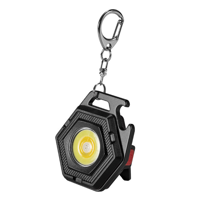 Portable LED COB Work Light Mini Keychain Flashlight Rechargeable IPX5 Waterproof 500LM Strong Light Camping Lantern Bottle