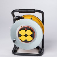 Enrouleur de câble d'extension de camping Best Choice 40m 50m avec prise électrique française en métal, poignée ergonomique et 4 prises anti-torsion