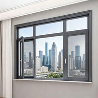 Ventanas de Doble Acristalamiento Insonorizadas Resistentes a Huracanes, Ventana Abatible de Aluminio con Aislamiento Térmico para Casa