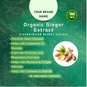 Capsules à base naturelle à base d'extrait de gingembre biologique, idéales pour la digestion et le sucre, de marque privée, directement du fournisseur indien. - Product Image 2