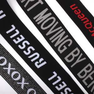 Factory Wholesale Nylon Polyester Spandex Material <b>Elastic</b> Webbing Belt Jacquard LOGO <b>Elastic</b> Waistband - Product Image 3