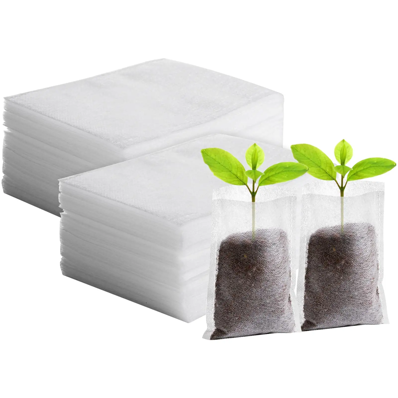 Bitkilerin hayatta kalma oranını artıran ücretsiz örnek kökleri sarmalamaz ve nakli beyaz büyüyen çanta plastik kreş çantaları