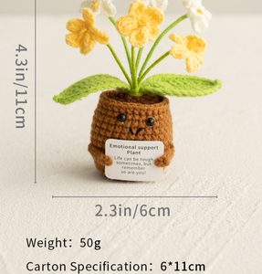 Fiore all'Uncinetto Fatto a Mano, Margherita Gonfia Non-Ti-Scordar-Di-Me Arancione, Pianta Emozionale Positiva, Pianta in <span class=keywords><strong>Vaso</strong></span> Lavorata a Maglia - Product Image 6