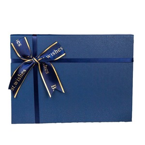 Em Estoque: Caixa de Presente Retangular com Tampa e Base, Azul com Laço em Relevo, para Embalagens de Cosméticos e Lembranças – Atacado - Product Image 5