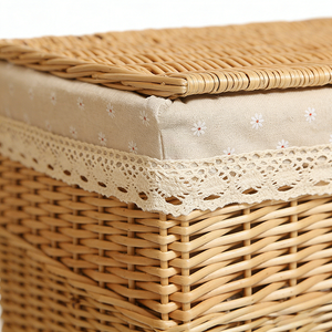 <span class=keywords><strong>Panier</strong></span> <span class=keywords><strong>à</strong></span> <span class=keywords><strong>linge</strong></span> pliable multifonction en osier écologique et organisateur de rangement pour salle de bain et jouets - Product Image 6