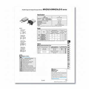SMC Pneumatics MHZA2-6SE Pince pneumatique à air de style parallèle Équipement de manutention - Product Image 1