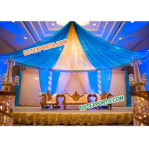 La mejor escenario de decoración de boda de cristal, nuevo diseño, pilares de Metal de latón, escenario con sofá, personalizado, buena venta, evento lujoso, EE. UU. - Product Image 1